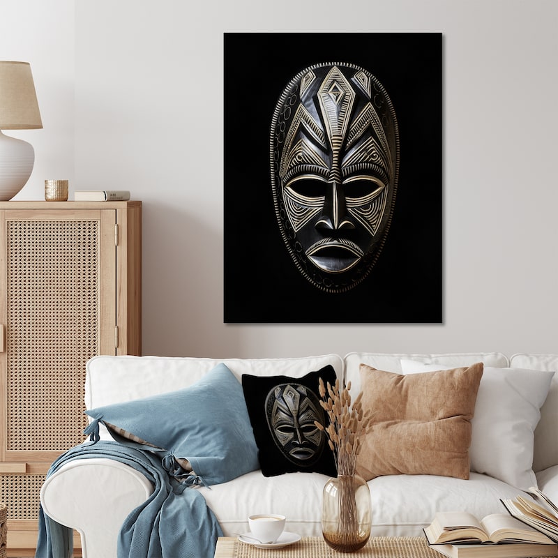 Designart "Ethnical Traditional African Mask XV" African Tribal Metal